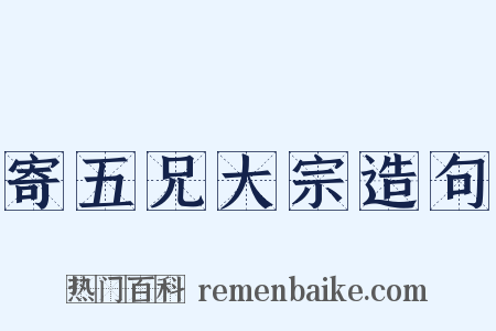 寄五兄大宗造句是什么意思的图片